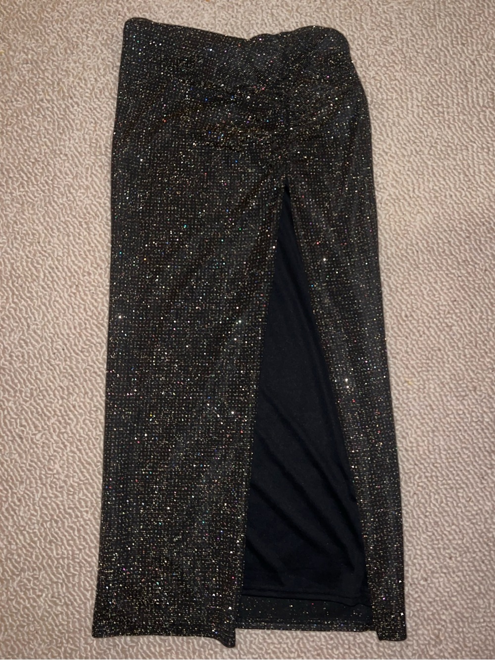 Forever 21 Sparkle Black High-Slit Maxi Skirt